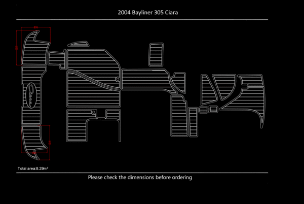 2004 Baylinar 305 Ciara Boat Deck Mats All color from Durasport www.durabritelight.com